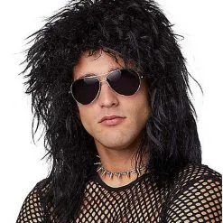 Spirit Halloween Black Rock Star Wig