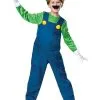 Spirit Halloween Kids Luigi Costume Deluxe- Mario Bros. -Spirit Halloween Shop 01196583 a