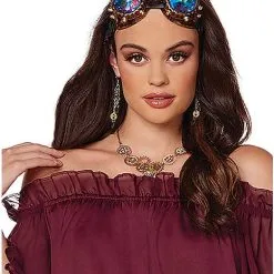 Spirit Halloween Adult Burgundy Ruffle Top -Spirit Halloween Shop 01434620 c