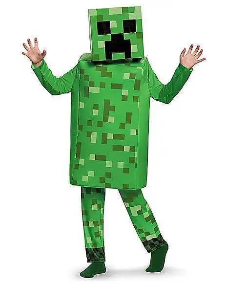 Spirit Halloween Kids Creeper Costume Deluxe - Minecraft 5 Spirit Halloween Kids Creeper Costume Deluxe - Minecraft - Image 3