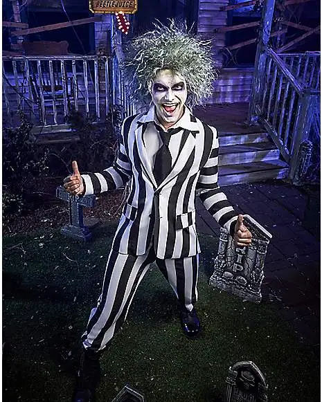 Spirit Halloween Adult Beetlejuice Striped Suit 3 Spirit Halloween Adult Beetlejuice Striped Suit