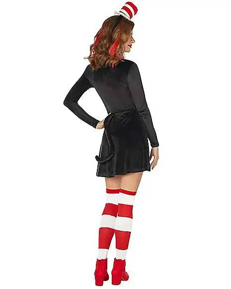 Spirit Halloween Adult Cat In The Hat Dress - Dr. Seuss 4 Spirit Halloween Adult Cat In The Hat Dress - Dr. Seuss - Image 2