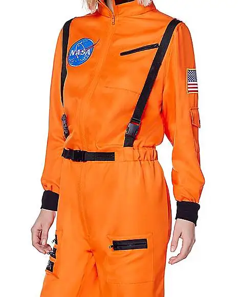 Spirit Halloween Adult Orange NASA Jumpsuit Costume 4 Spirit Halloween Adult Orange NASA Jumpsuit Costume - Image 2