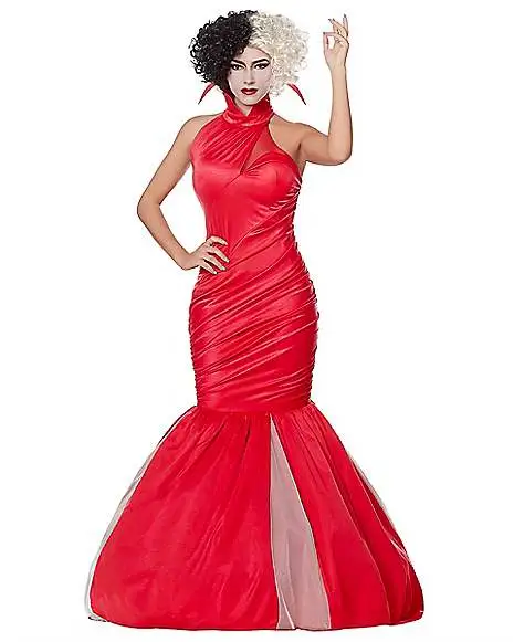 Spirit Halloween Adult Red Cruella Dress - Disney Cruella 3 Spirit Halloween Adult Red Cruella Dress - Disney Cruella