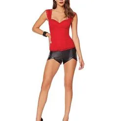 Spirit Halloween Adult Red Lace Cap Sleeve Corset -Spirit Halloween Shop 01572684 c