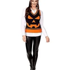 Spirit Halloween Adult Jack-O'-Lantern Sweater Vest
