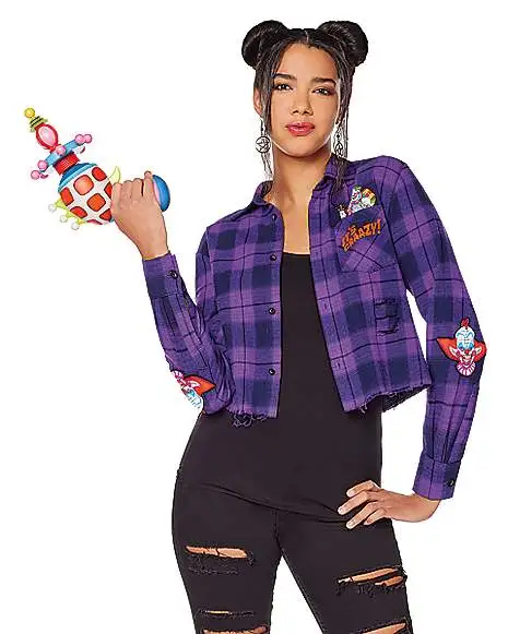 Spirit Halloween Adult Killer Klowns From Outer Space Flannel Shirt 3 Spirit Halloween Adult Killer Klowns From Outer Space Flannel Shirt