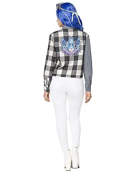Spirit Halloween Adult Emily Flannel Shirt - Corpse Bride 3 Spirit Halloween Adult Emily Flannel Shirt - Corpse Bride - Image 2