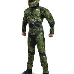 Spirit Halloween Kids Master Chief Muscle Costume - Halo Infinite -Spirit Halloween Shop 07653280 c